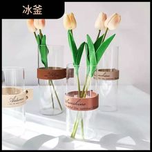 批发透明玻璃花瓶 北欧风简约水培花瓶 水培花器 直筒玻璃花瓶