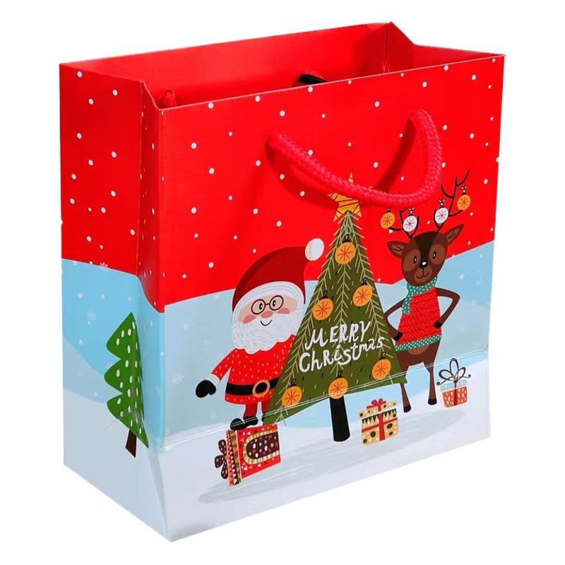 Bolso de Navidad bolsa de embalaje de dibujos animados bolsa de papel lindo bolsa de regalo portátil al por mayor
