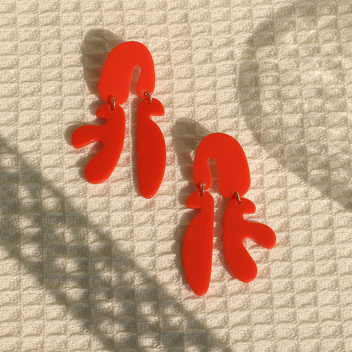 Gute Cross-border New Creative Matte Acrylic Earrings Unusual Indie Design Earrings Wholesale for Women