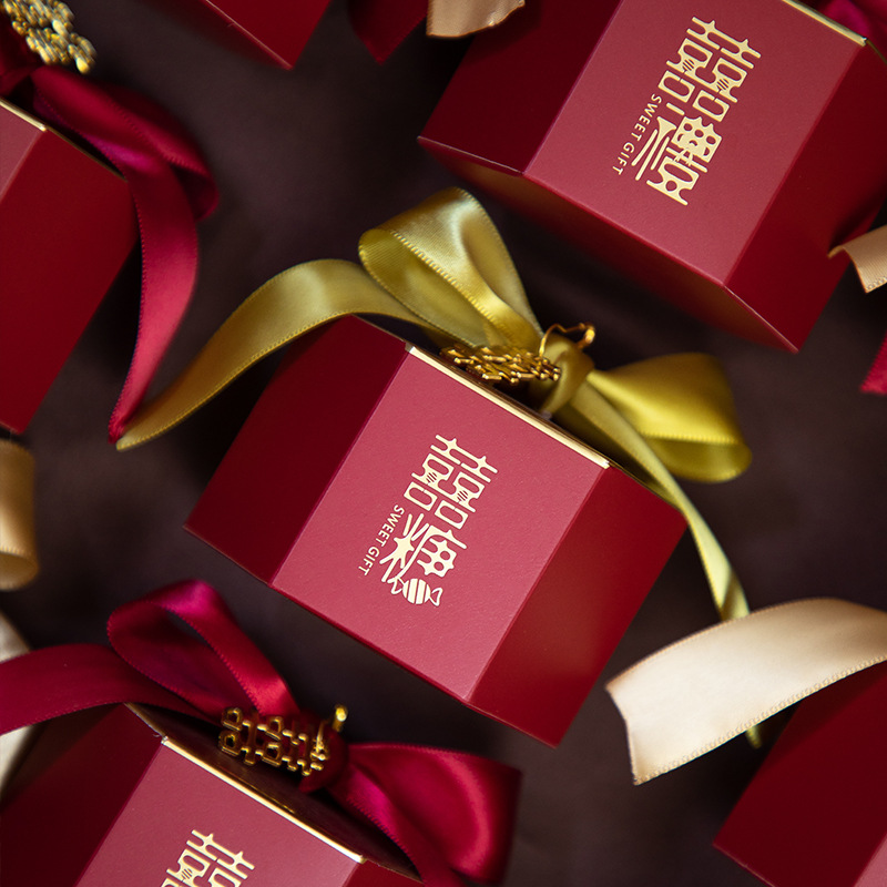 Wedding Candy Box Wholesale Red Wedding Candy Box Ins Style Can Be Used For Smoking New Internet Famous Chinese Style Gift Box 
