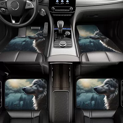 Avtomobil döşəmə paspasları, Dirt-resistant, Wear-resistant and Easy-to-clean Car - wolf-king-20-3344cm-two-piece-pack