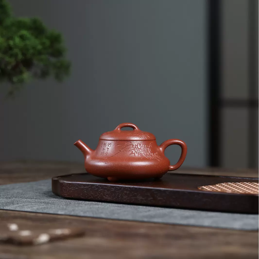 宜兴原矿红降坡名家手工紫砂壶吉瓢家用茶具茶壶泡茶壶一件代发