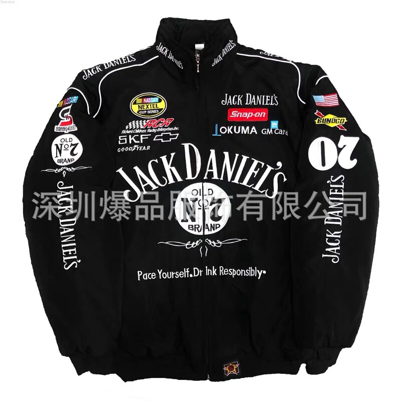 Thin F1 Embroidered Racing Jacket 2025 Cross-Border Hot-Selling American-Style F1 Red Bull Jacket Retro-Style Cotton Coat Custom-Made