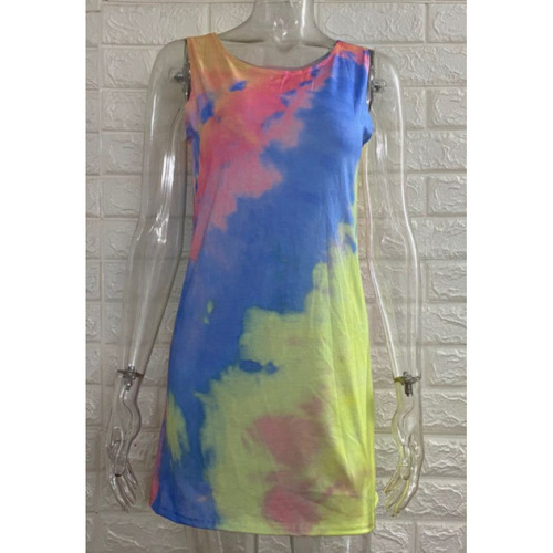 AliExpress eBay Bestseller: New Sleeveless Vibrant Tie-Dye Dress for Europe and the U.S. – Colorful Vest B469