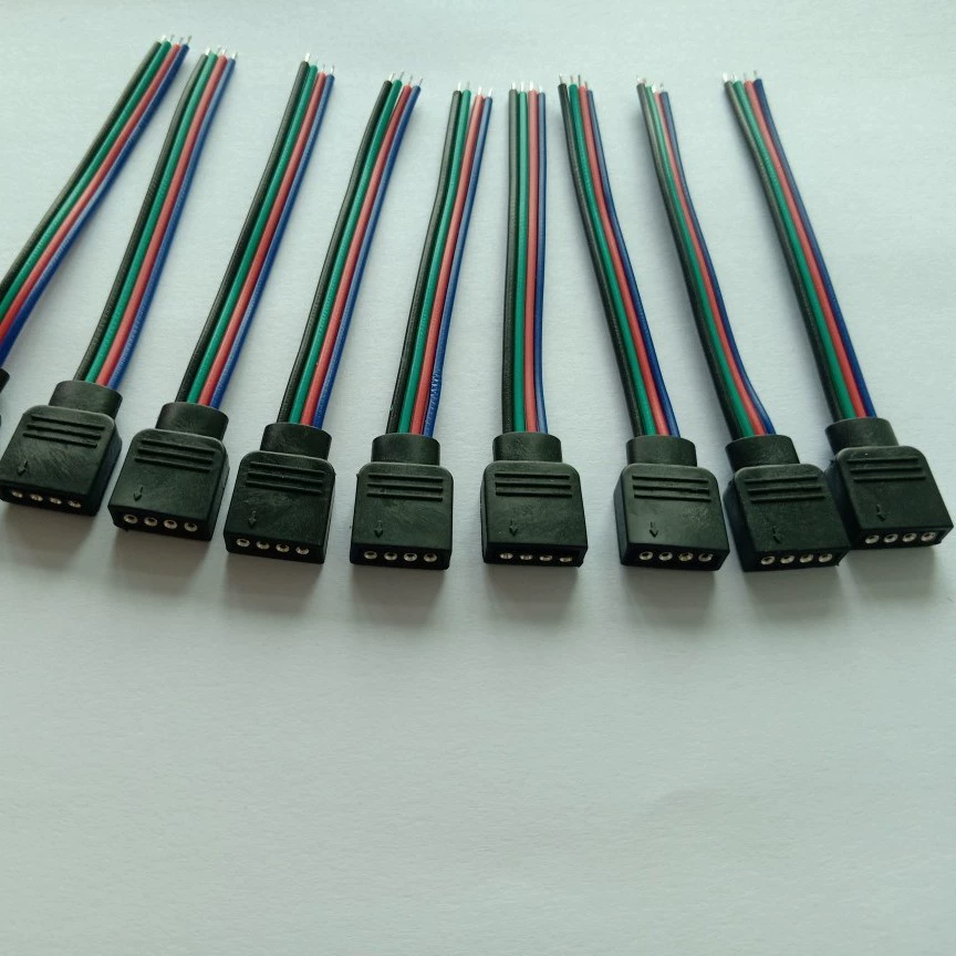 4p круглый штифт с отверстием 2,54 интервала 4P рядная Женская светодиодная линия световой полосы 4P рядная Женская линия оболочки световая линия