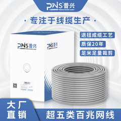 工場卸売 超五類ネットワークケーブル 100M cat5 エンジニアリング監視用 無酸素銅 家庭用ツイストペア 国家規格二重シールド