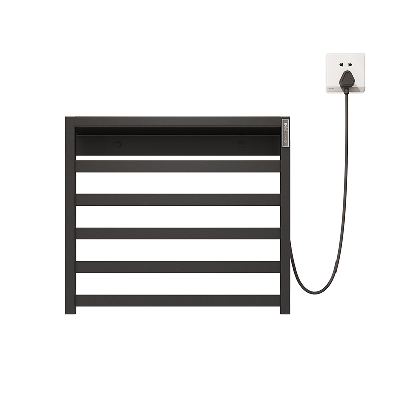 Toallero eléctrico calefactable de acero inoxidable para baño de casa y hotel, gris plomo, barra calefactora para toallas, secado, temporizador, inteligente.