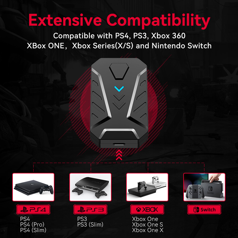 Jiaying PS4 PS3XboxSeriesSwitch consola de juegos manija teclado ratón convertidor trono STEAM