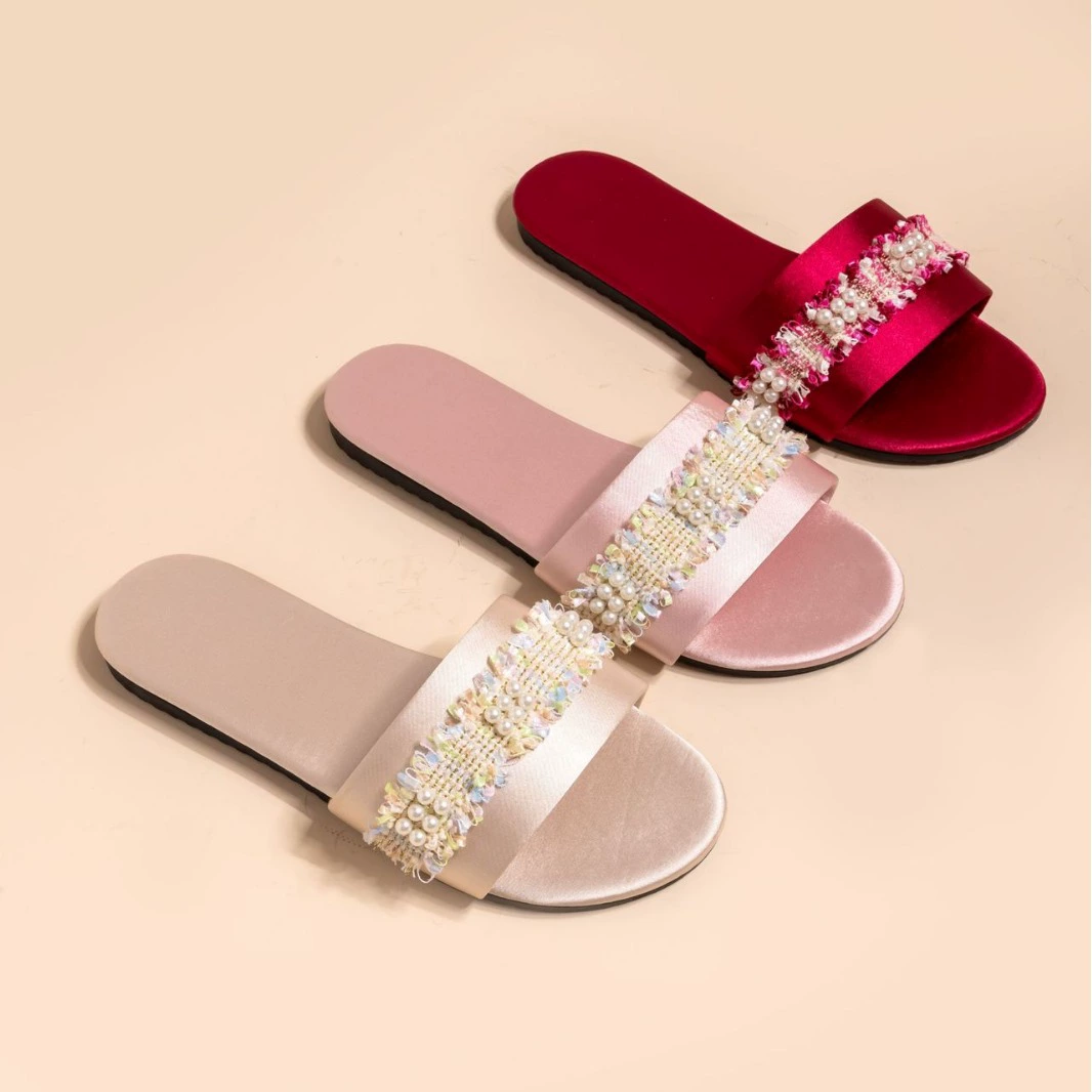 Новые свадебные тапочки невесты женские банты новобрачные атласные красные тапочки свадебная невеста утренняя одежда с обувью женщины