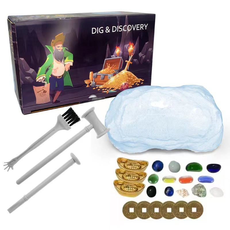 Amber Mermaid Pirate Treasure Children's Archaeological Digging Toy Fossil Girl Treasure Hunting DIY Educational Toy