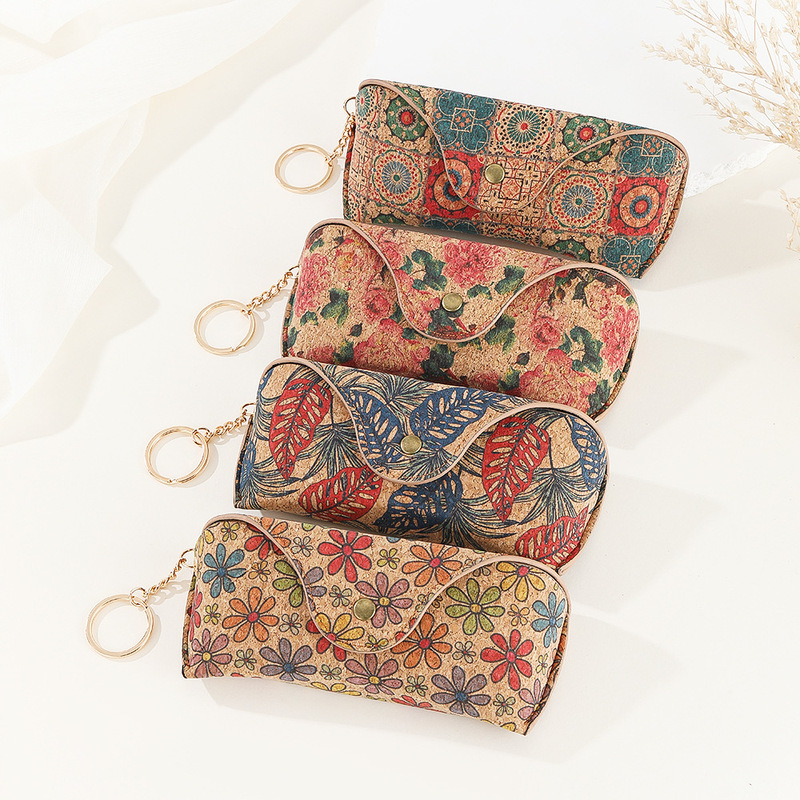 Factory High-grade Printed Cork Portable Glasses Box Sunglasses Box for Business Travel Lightweight Hangable Glasses Box