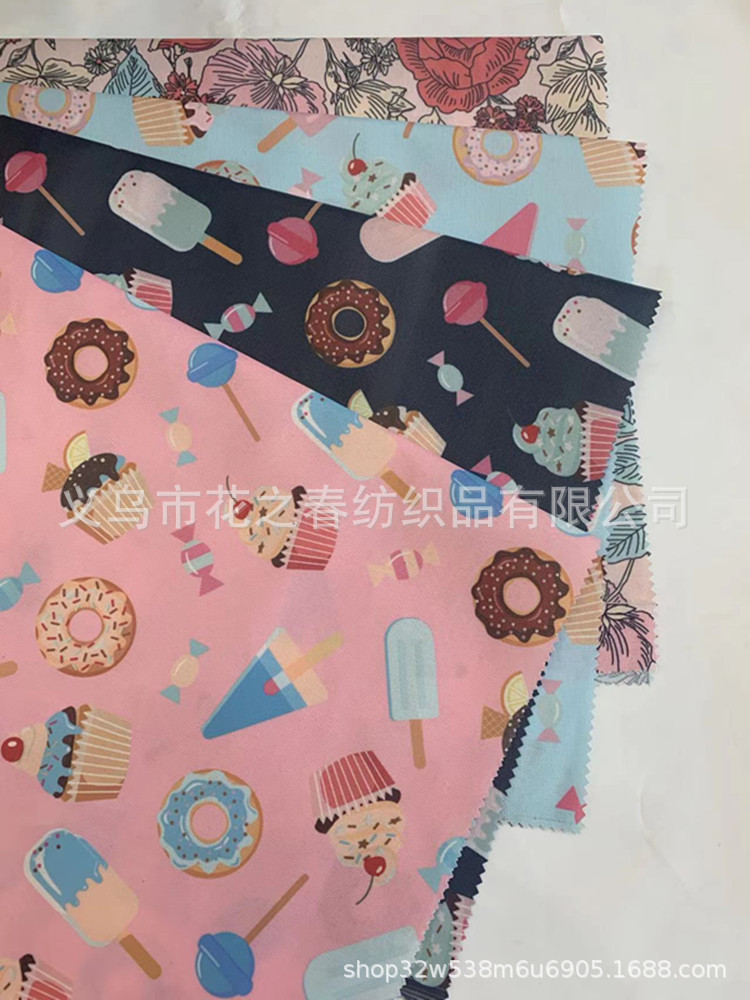 环保600D磨砂革TPU防污防水轻盈通气数码印花面料