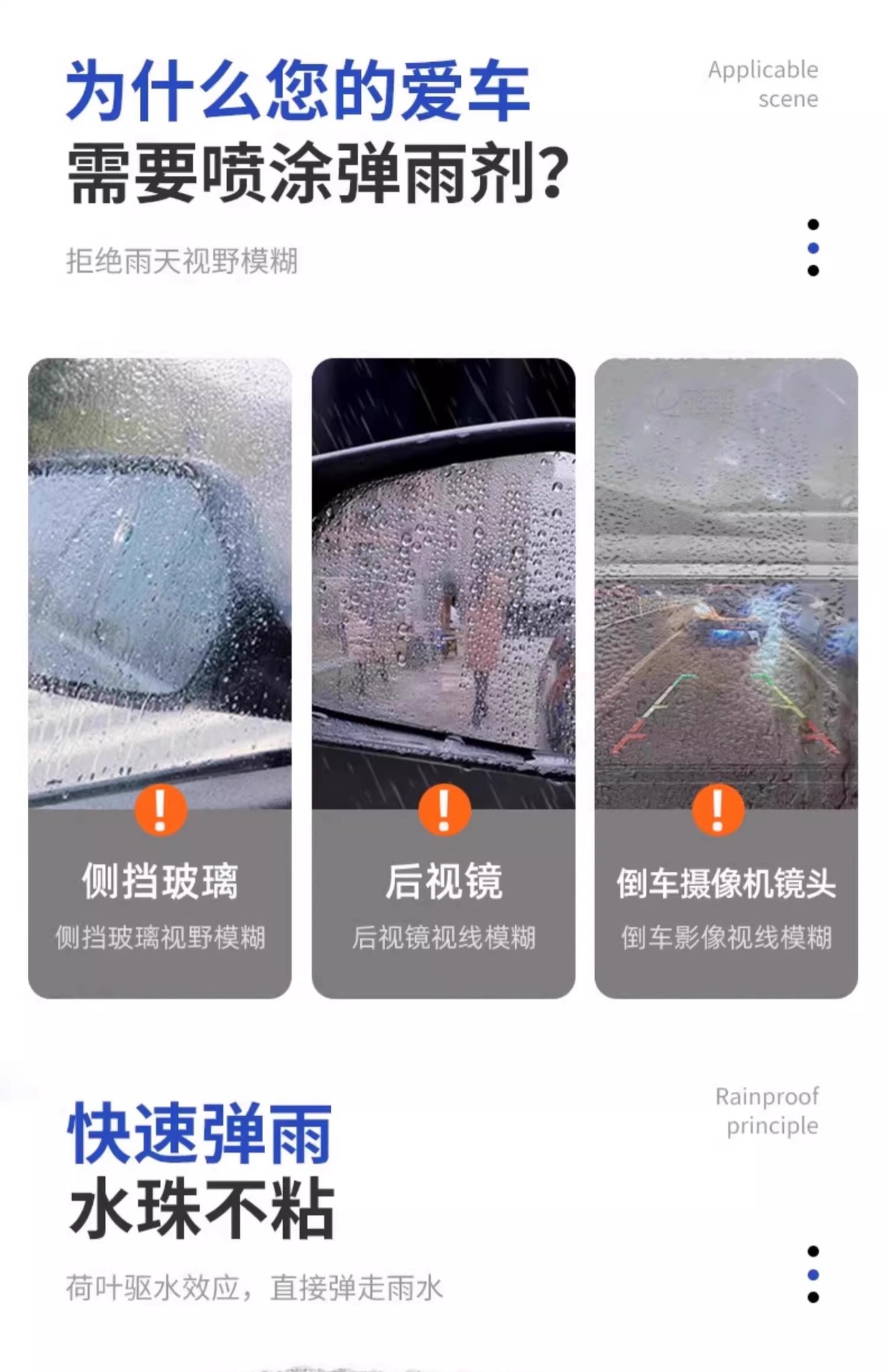 [Newcomers Get 3 Bottles for 0.01 Yuan] Car Anti-Fog and Rainproof Agent Bullet Rain S1 Rearview Mirror Reversing Image Does Not Stick