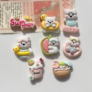 Cartoon West Highland Puppy Accessories DIY Cream Glue Handmade Mobile Phone Shell Hairpin Stationery Box Decorative Material