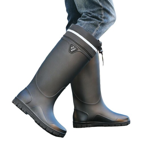 Men's New Style Waterproof Anti-Slip Short-Boot Rain Shoes Kitchen Thick-Soled Water Shoes Construction Rubber Boots Insulated Rain Boots for Men