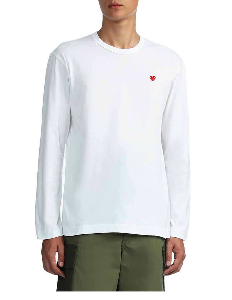 川久遊び 無地 ラブハート モザイク ラブ刺繍 男女兼用 長袖 Tシャツ 万能