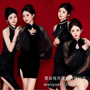 Studio Theme National Tide Girlfriend Cheongsam Red Bottom Chinese Identity Photo Advanced Personal Photo Art Photo Photography Clothing