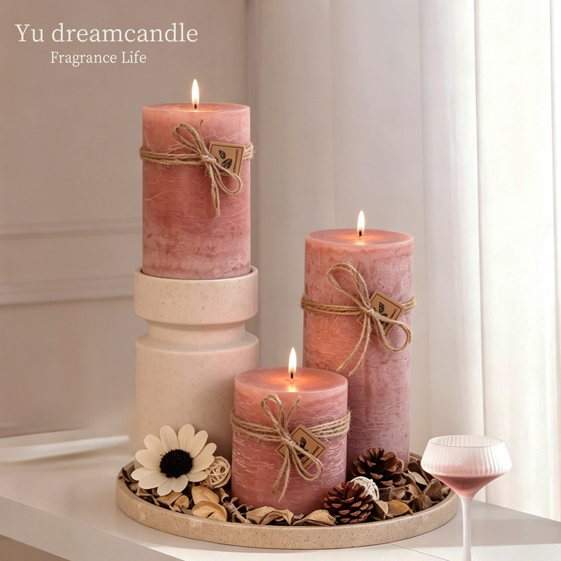 European-style handmade scented candles, extra-large size, with plant essential oils for long-lasting fragrance diffusion and odor removal, candle holder set European-style handmade scented candles, extra-large size, with plant essential oils for long-lasting fragrance diffusion and odor removal, candle holder set