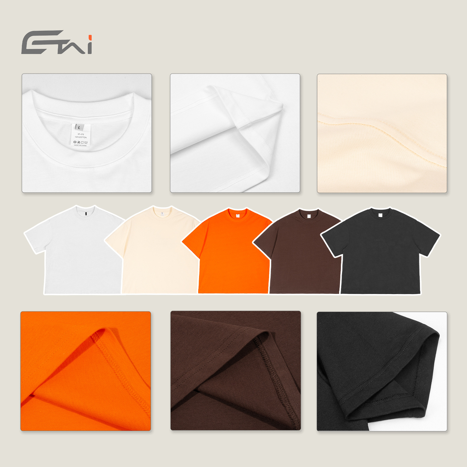 Camiseta de Verano para Hombre, Talla Grande, Estilo Holgado, Algodón Puro, Marca Americana de Moda, Camiseta de Manga Corta de Color Sólido