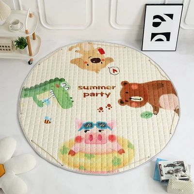 Avtomobil döşəmə paspasları | Toy Floor Mat Round Outing - animal-party-diameter-15m-thickness-1cm