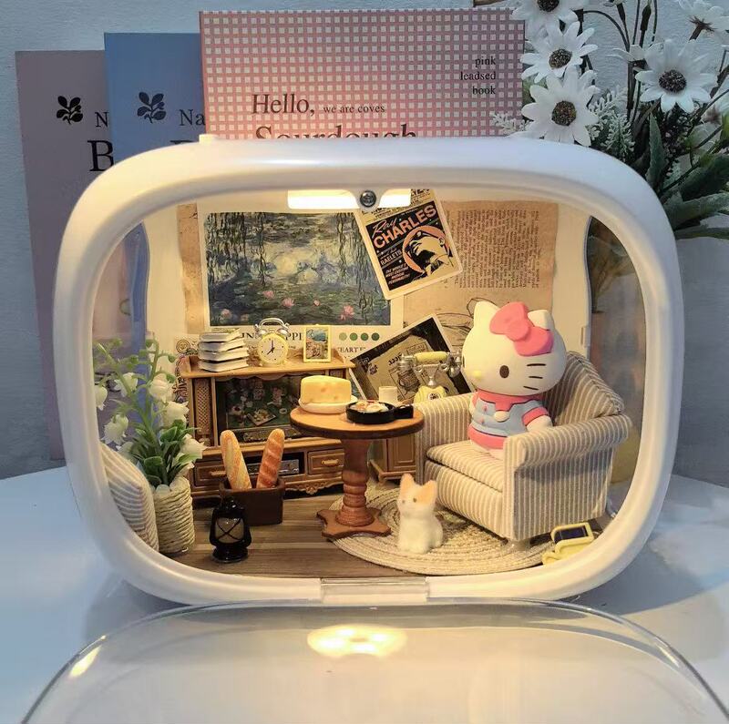 Authentic Hellokitty Toy Hand-Made Office Cute Cat Ornaments Christmas Birthday Gift for Girls