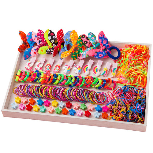 Children's hairpin hairpin combination set gift box baby hair band girl side clip hair accessories girl princess hair rope
