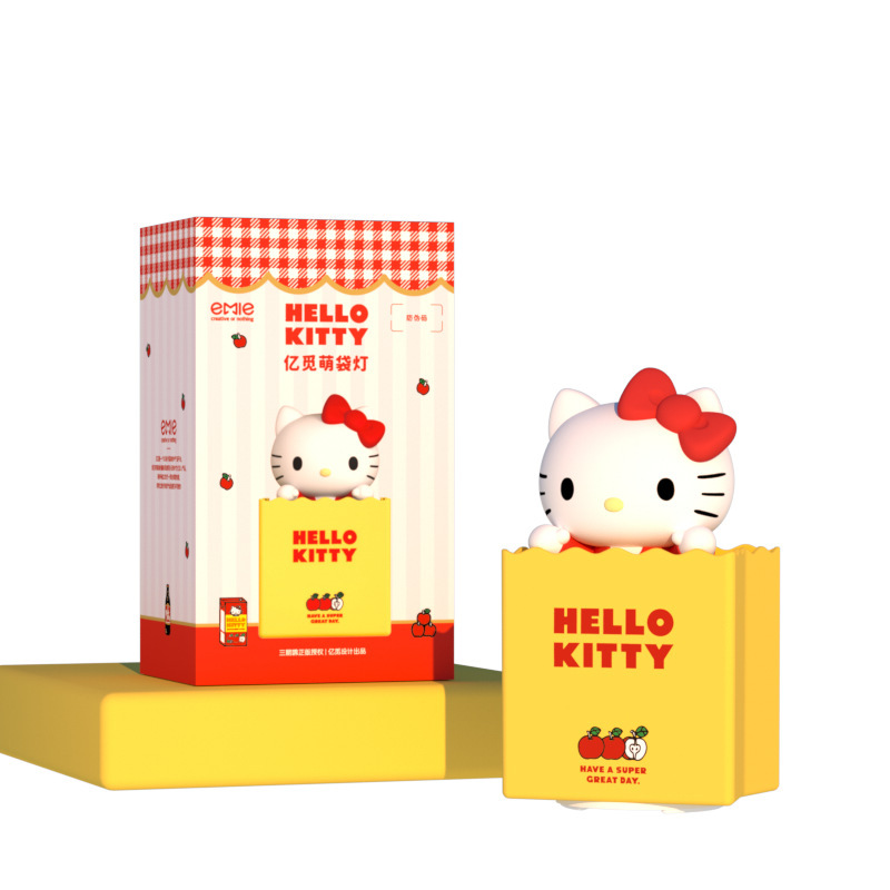 三丽鸥hellokitty萌袋小夜灯拍拍灯硅胶可爱卧室睡眠床头灯礼物|undefined