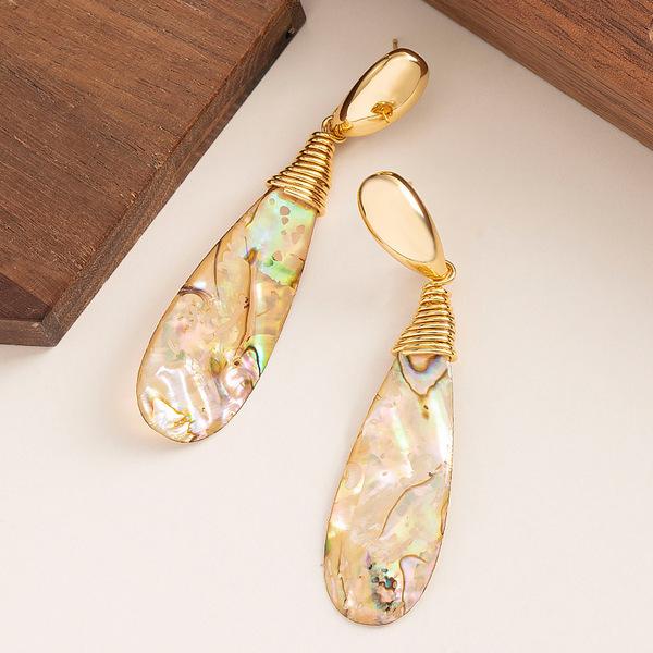 Elegant sophisticated long earrings drop-shaped