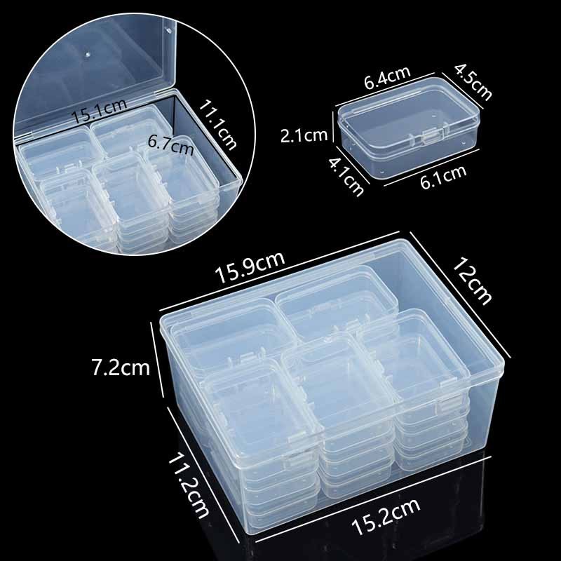 長方形透明ボックスプラスチックボックス電子部品金物製品デジタル部品文創包装漁具収納ボックス|undefined