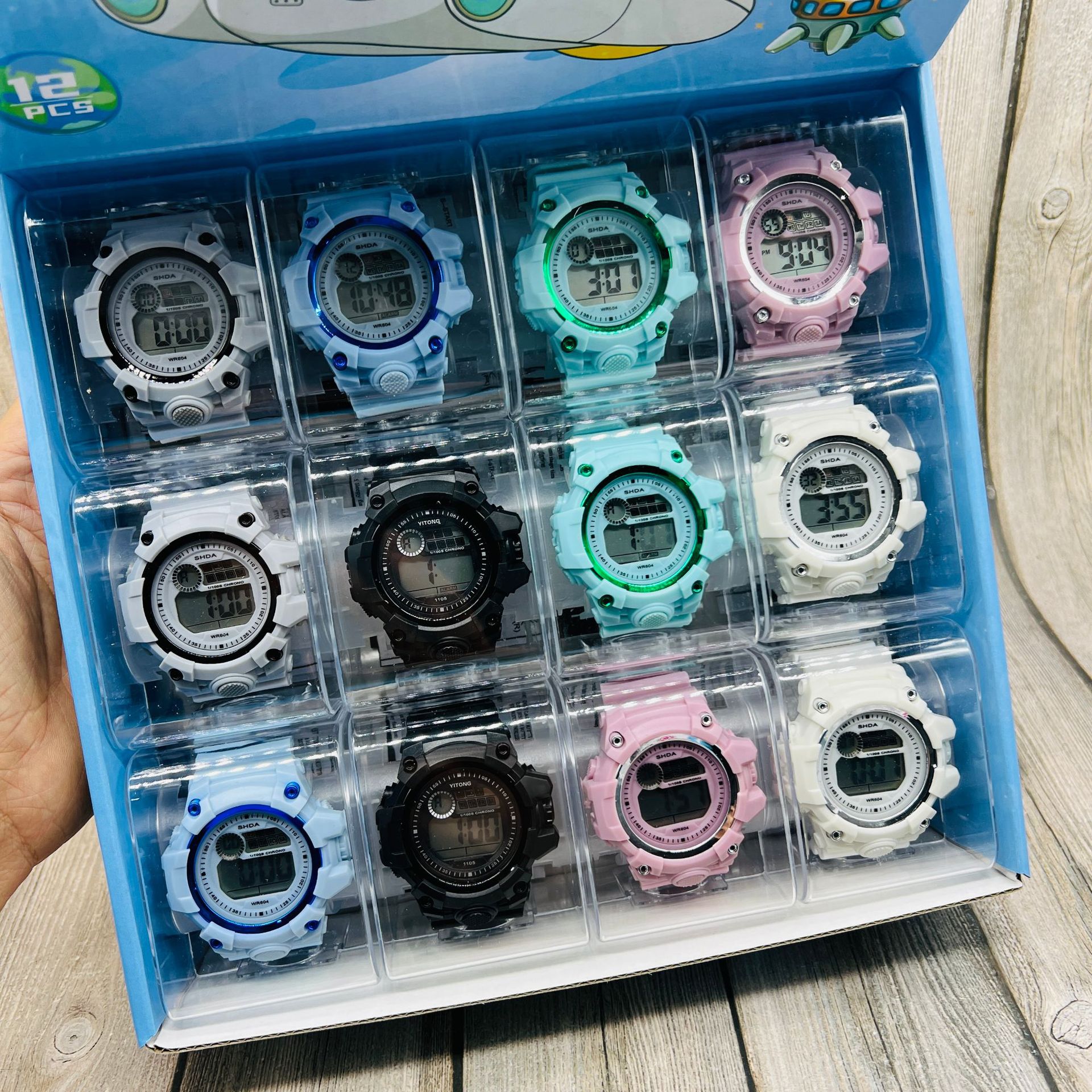 Reloj de cuarzo nuevo reloj electrónico LED coreano simple reloj de estudiante caja de plástico transparente reloj gran cantidad Congyo