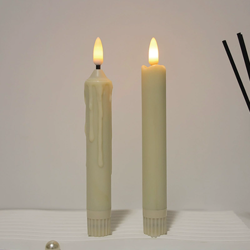 LED электрическая рождественская пластиковая свеча, украшения