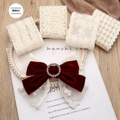 ファッションメッシュ糸レース刺繍レース手作りdiyリボン蝶結び髪飾り材料ヘアクリップアクセサリーアクセサリー