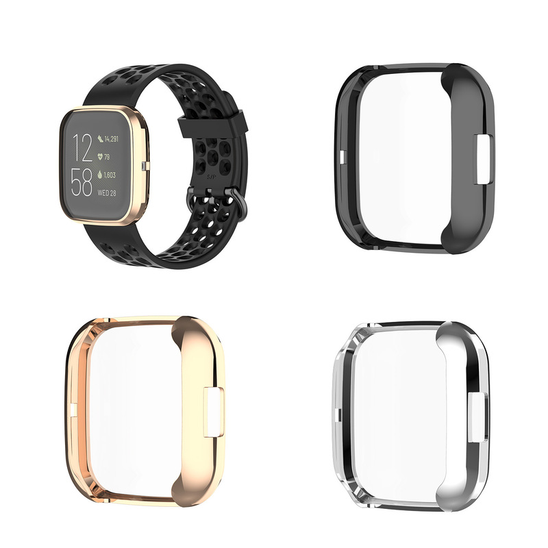 For Fitbit versa2 Watch TPU All-Covering Electroplated Protective Case TPU Protection Soft Case