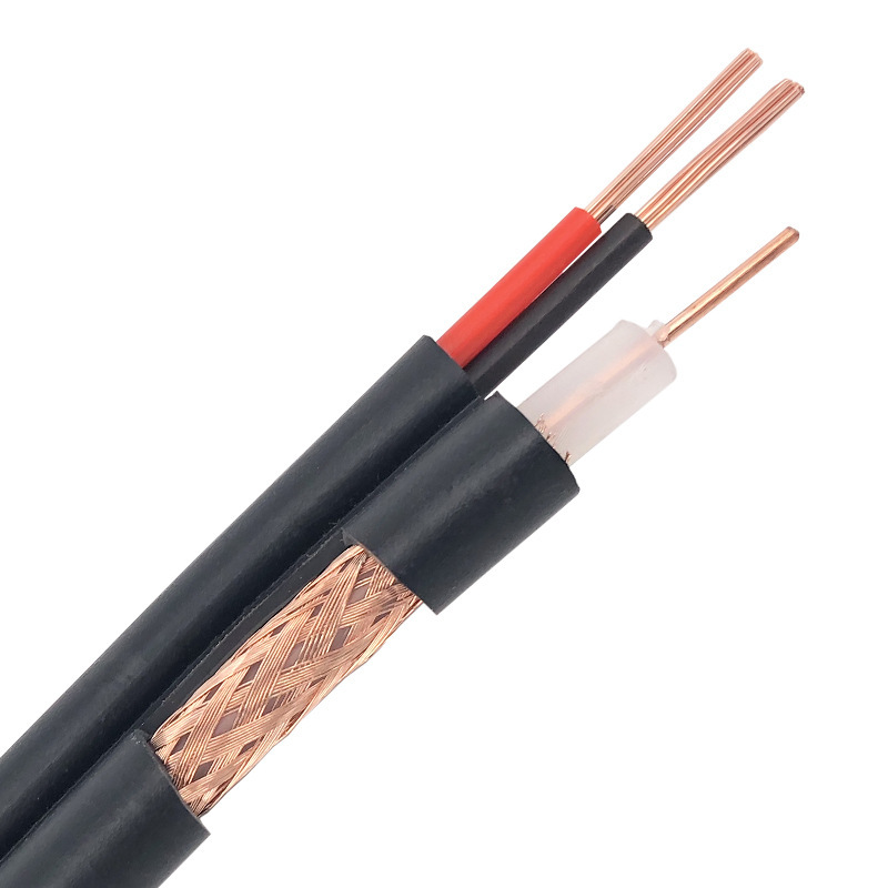 RG59+2C馈线1000ft监控同轴电缆带电源线CC纯铜安防工程线