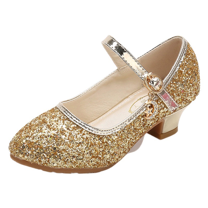 2024 otoño y el invierno de las Nuevas muchachas la moda etapa tacón alto rendimiento Cristal baile anfitrión pasarela niños princesa zapatos