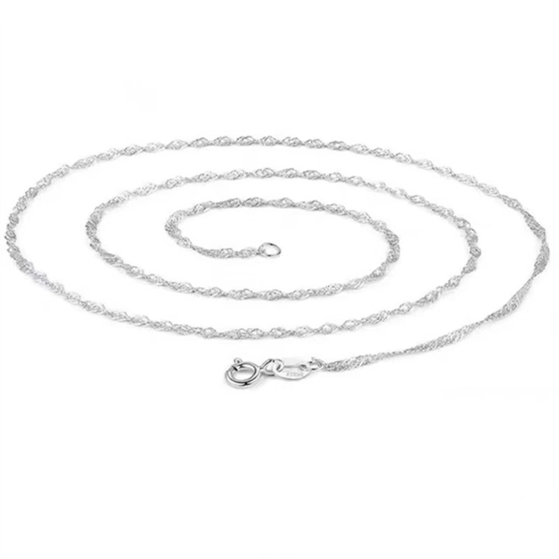 pt950 プラチナ ネックレス メンズ レディース 鎖骨チェーン 18K ホワイトゴールド ネックレス プレーンチェーン ネックレス ヌードチェーン 万能 ペンダントなし 正規品|undefined