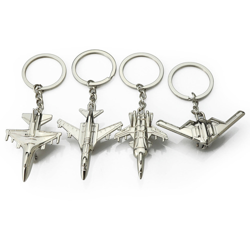 Simulation airplane keychain gift keychain 3D stereoscopic aviation model pendant aviation commemorative gift