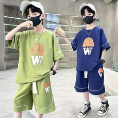 Boys summer suit 2023 new medium and large children boys summer cool and handsome summer style Internet celebrity handsome and fashionable trend