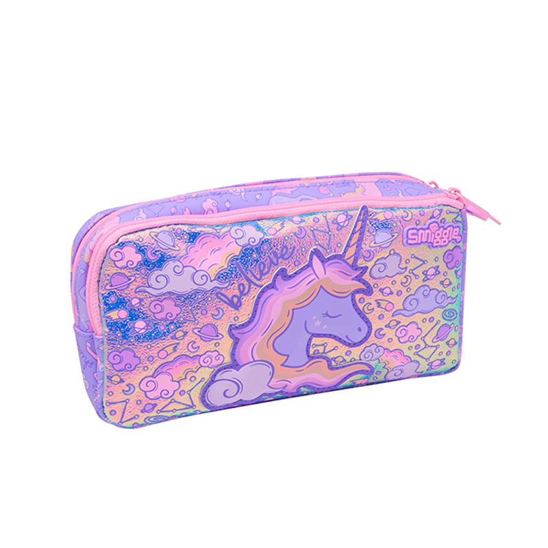 Purple small clutch bag, cloud, unicorn