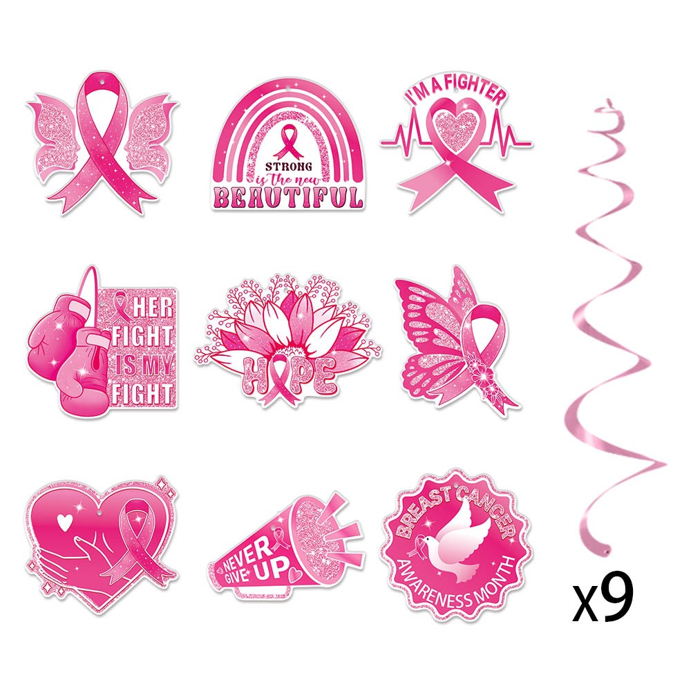 Nuevo transfronterizo amor leche día decoración de la fiesta espiral placa colgante cáncer de mama amor leche día decoración