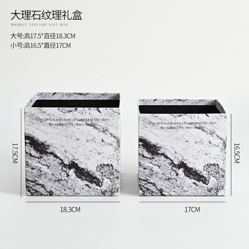 대리석 패턴 허그 버킷 [스퀘어/나폴레옹 블랙] 2개 세트, 색상 사진 설명 참조