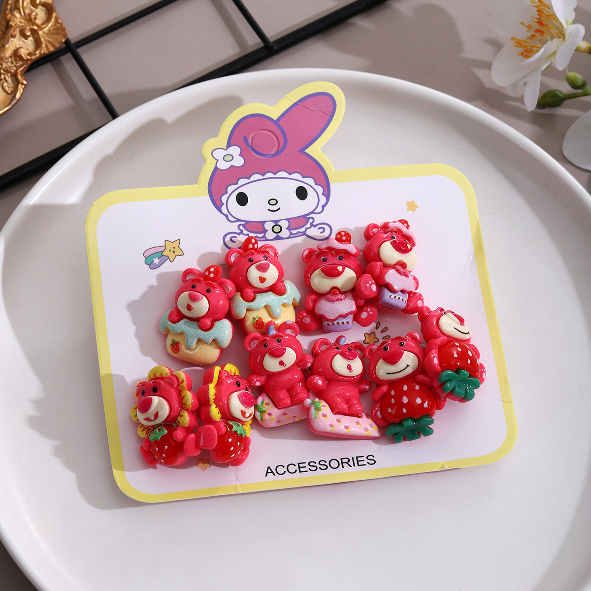5 pares de Strawberry Bear