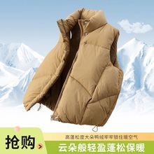 儿童羽绒服马甲冬季韩版坎肩洋气百搭女童加厚保暖立领白鸭绒外套