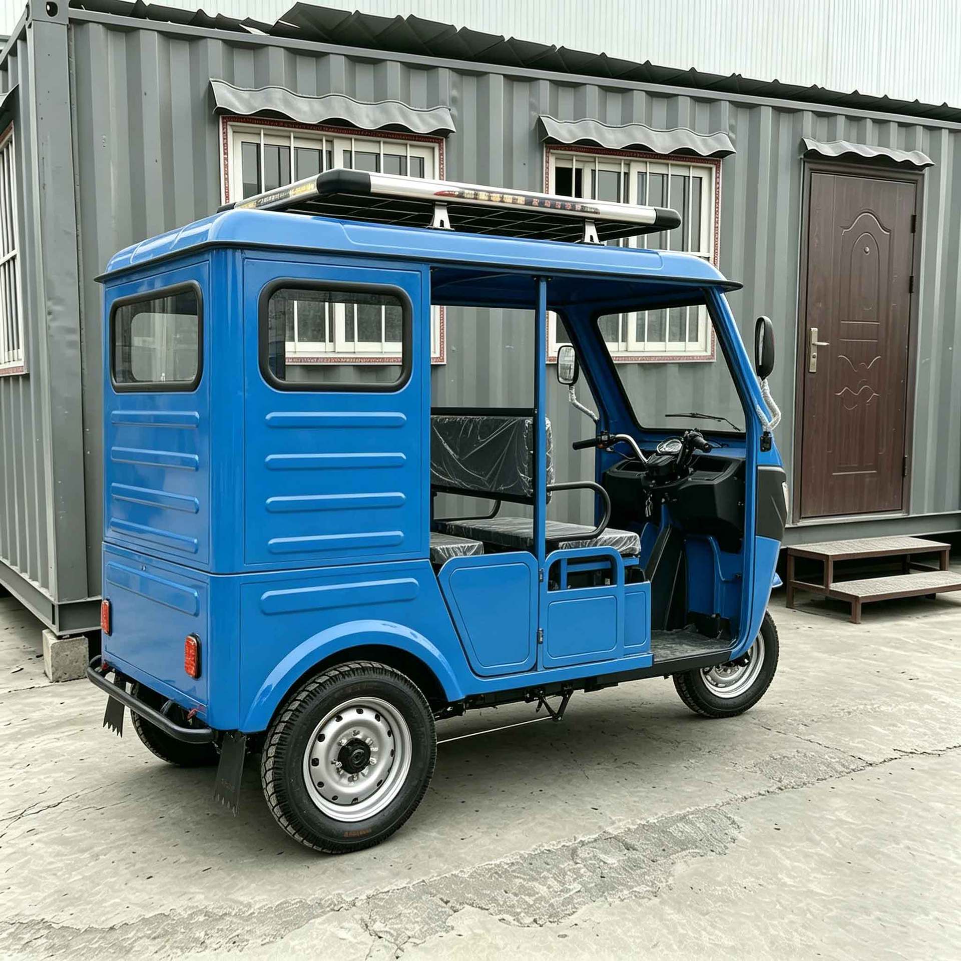 Tuktuk Passenger Tricycle, Passenger-Carrying Sightseeing Vehicle with Canopy, Cross-Border Export, Wind and Rain Protection, Comfortable