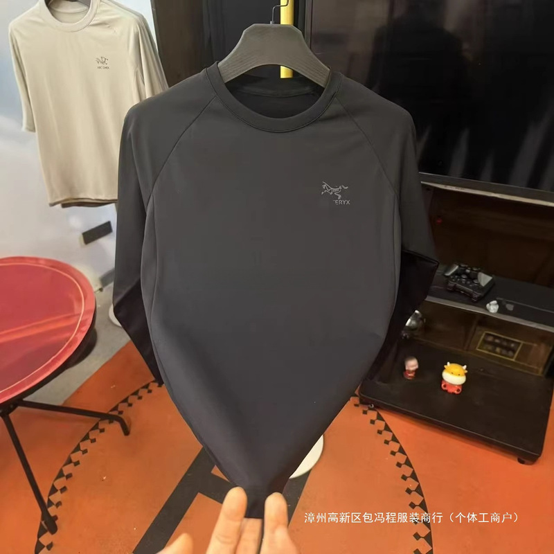 Top Replica [S祖Z鸟N] Long-Sleeve Sports T-Shirt 26 New Model Spring and Autumn Base Layer Round Neck Casual Business Sweatshirt