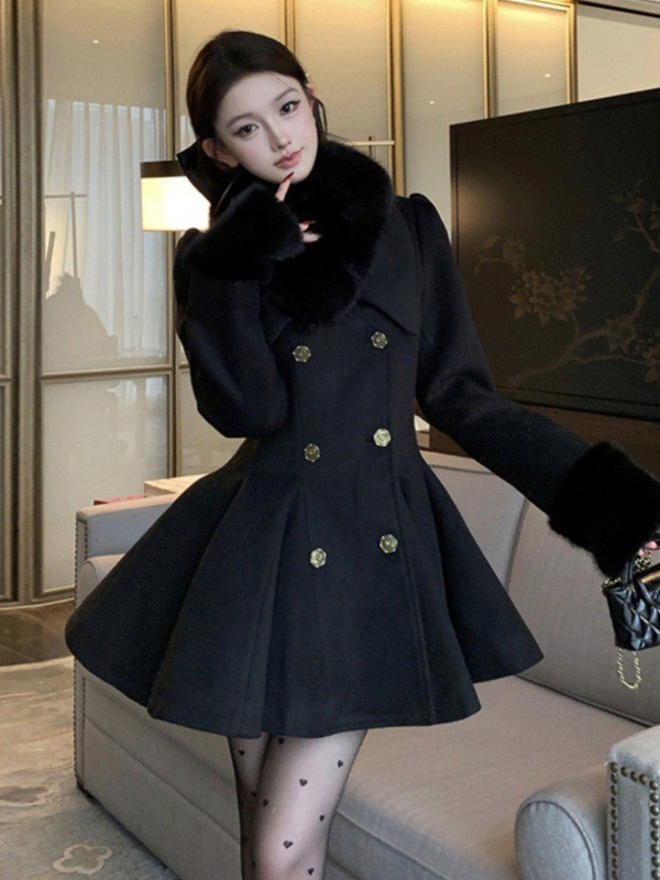 Autumn and Winter Korean Style Ladylike Waist-Cinching Long-Sleev