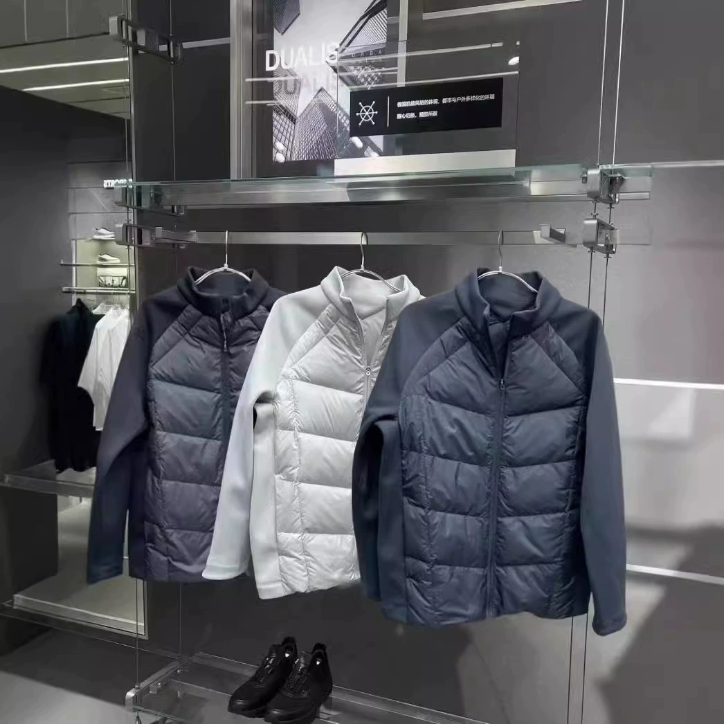 Пуховик Di без этикетки, в том же стиле, осень-зима 2025, новинка, модный, с воротником-стойкой, с элементами из белого утиного пуха