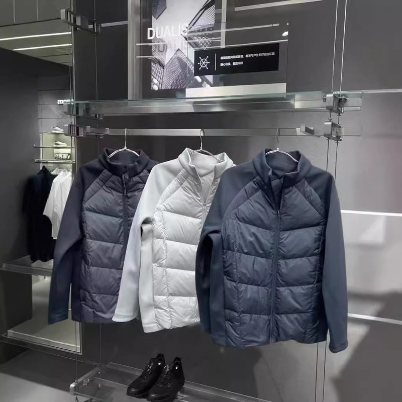 Di Brand Same Style Without Label 2025 Autumn and Winter New Stand Collar down Jacket Fashionable Stand Collar Spliced White Duck down