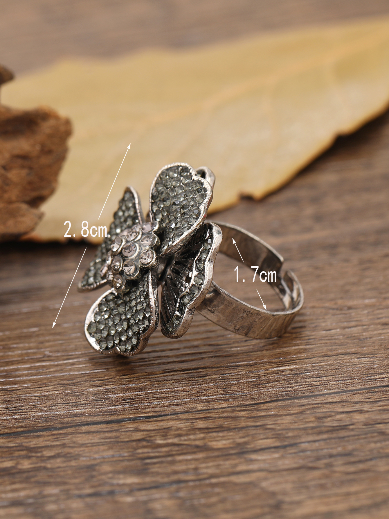 Fashion Flower Alloy Plating Inlay Zircon Open Ring display picture 4