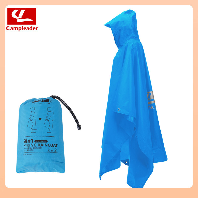 ♫ Cross-Border Outdoor Three-In-One Raincoat for Hiking, Mountaineering, Windproof and Rainproof Cycling Raincoat, Multi-Functional Nylon Emergency Raincoat